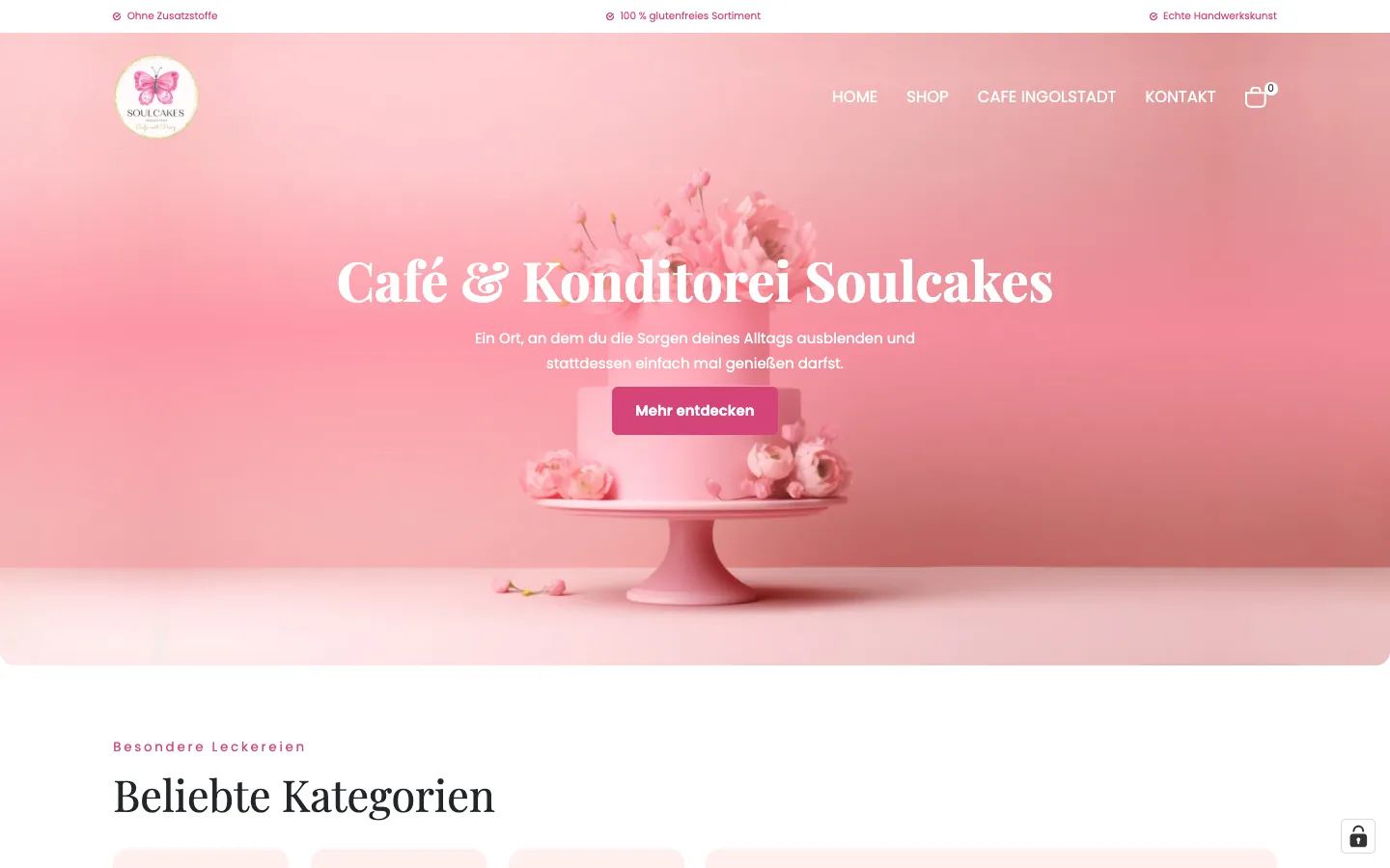 Café Soulcakes homepage