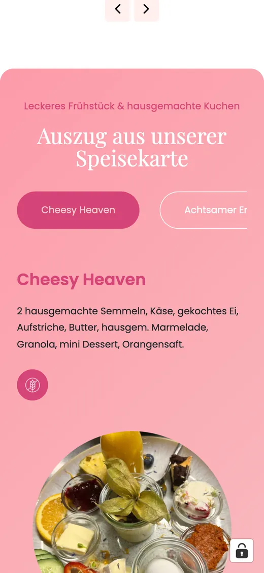Café Soulcakes on a phone, scrolled