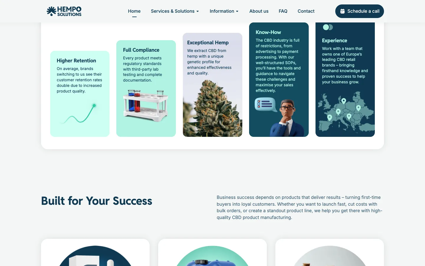 Hempo Solutions, further down the homepage