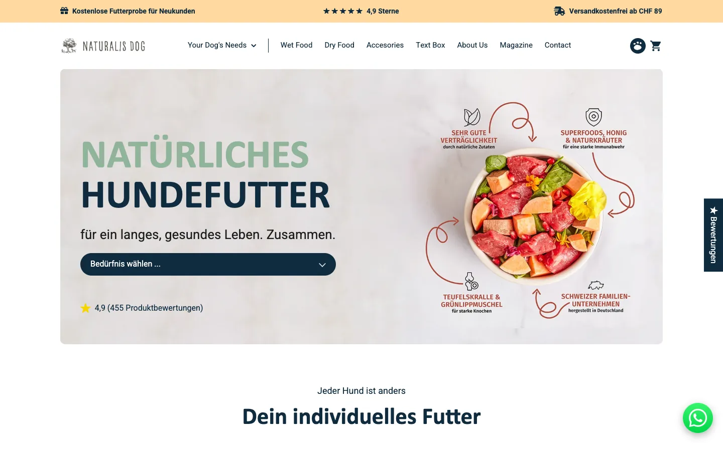 Naturalis Dog® homepage
