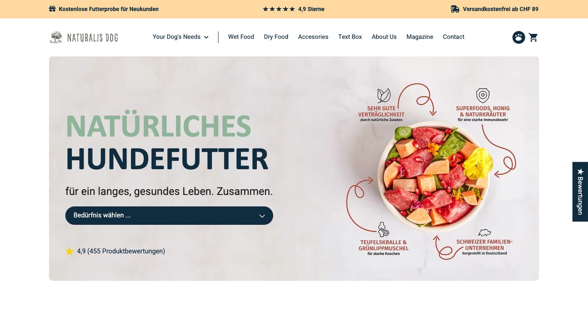 Naturalis Dog® website
