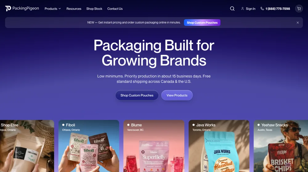 Packing Pigeon website